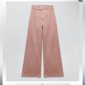 NWOT ZARA HIGH-WASTED MARINE STRAIGHT LEG JEANS